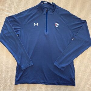 Under Armour Blue Men’s Quarter-Zip Pullover with 76ers Logo